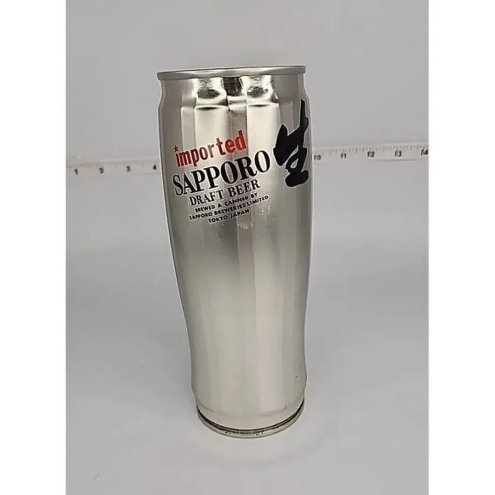 VINTAGE IMPORTED SAPPORO DRAFT BEER EMPTY TIN CAN‎ TOKYO JAPAN 22 OZ.